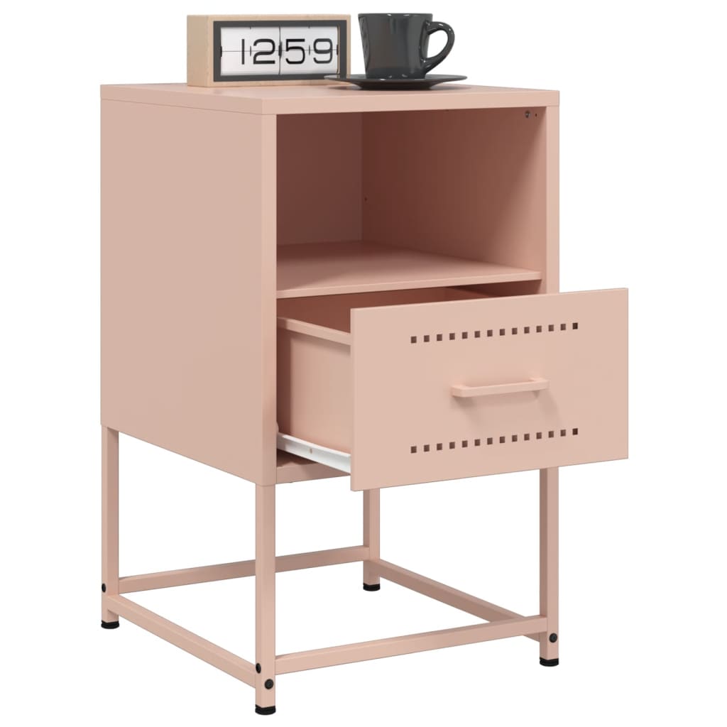 Nightstands, 2 pcs., pink, 36x39x60.5cm, steel
