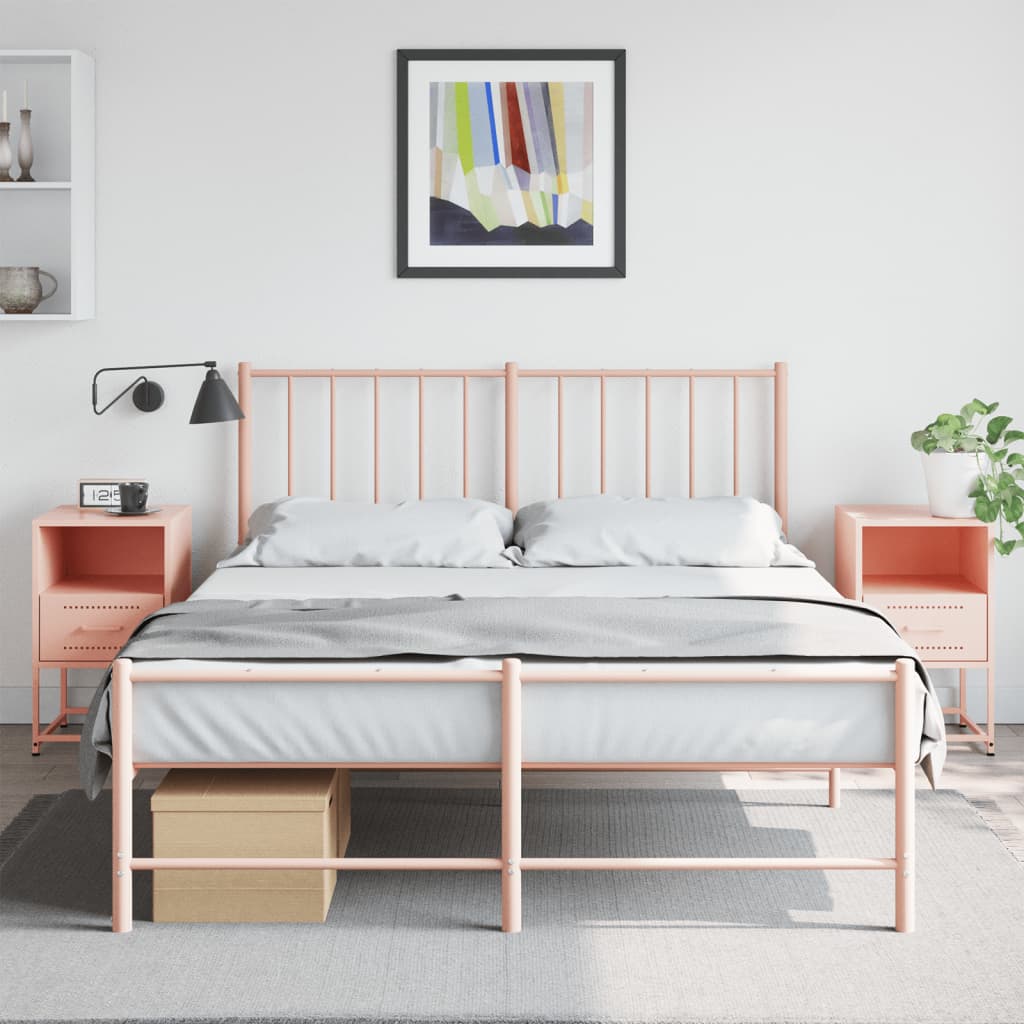 Nightstands, 2 pcs., pink, 36x39x60.5cm, steel