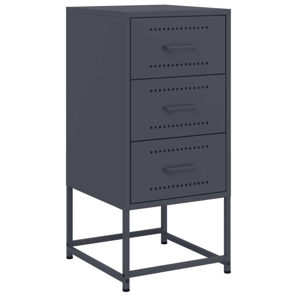 Bedside tables, 2 pcs., anthracite, 36x39x78cm, steel