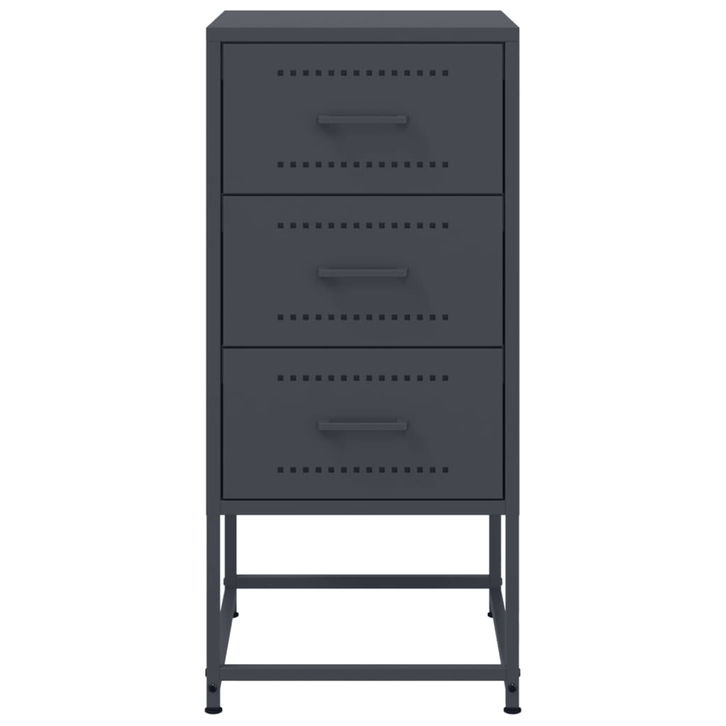 Bedside tables, 2 pcs., anthracite, 36x39x78cm, steel