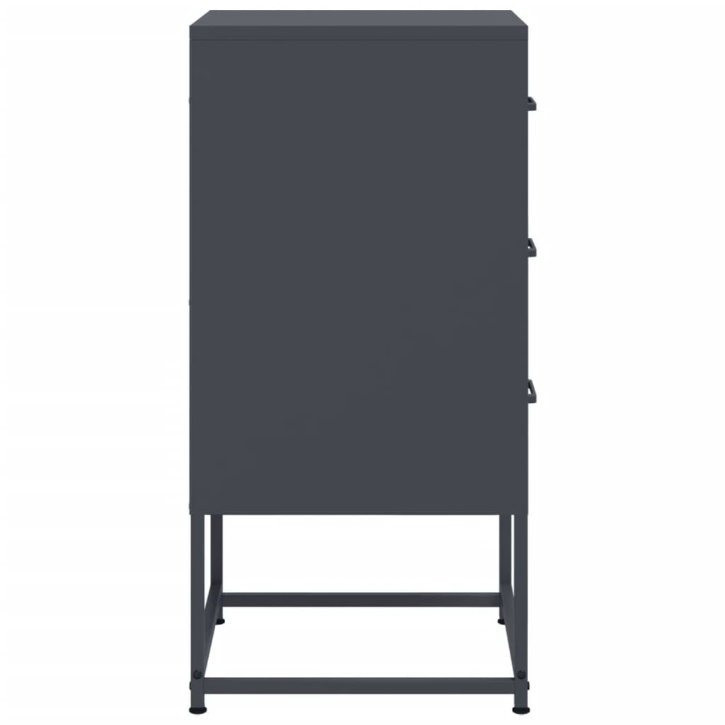 Bedside tables, 2 pcs., anthracite, 36x39x78cm, steel
