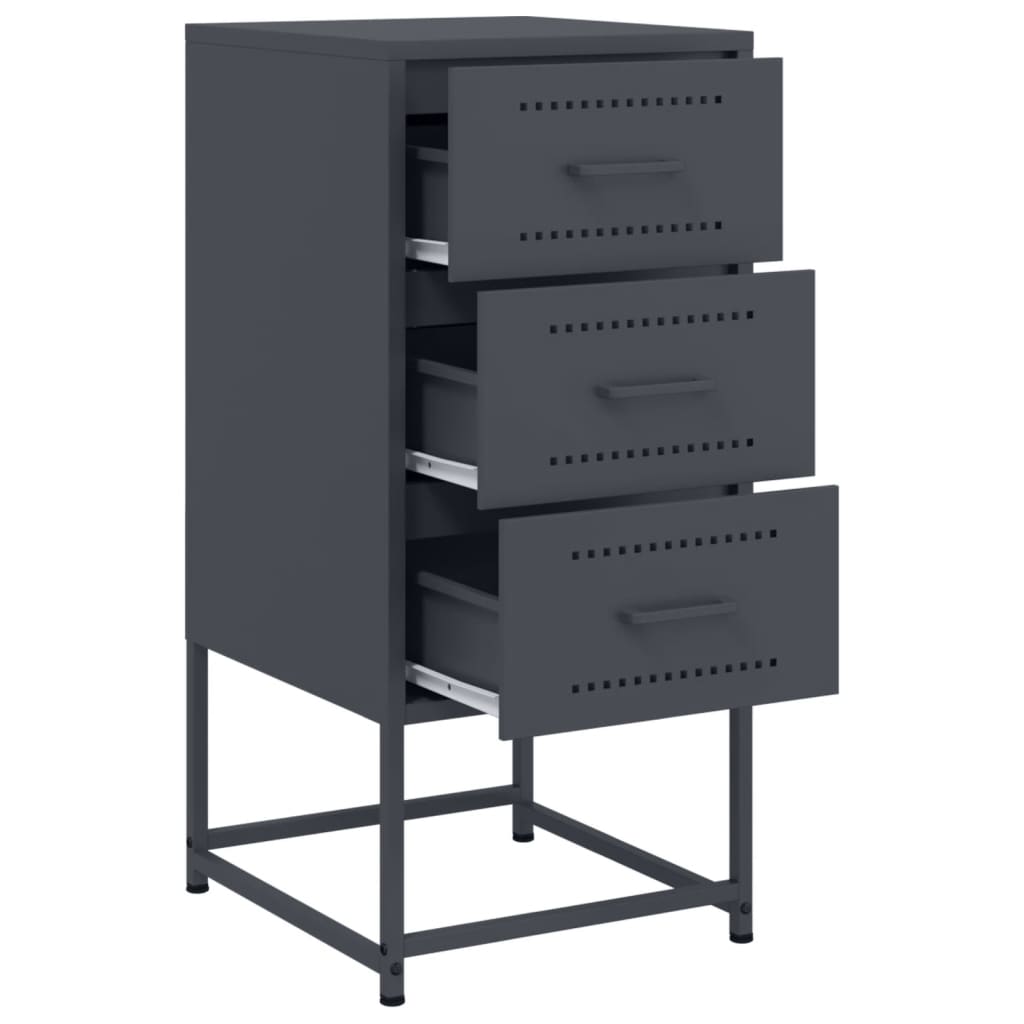 Bedside tables, 2 pcs., anthracite, 36x39x78cm, steel