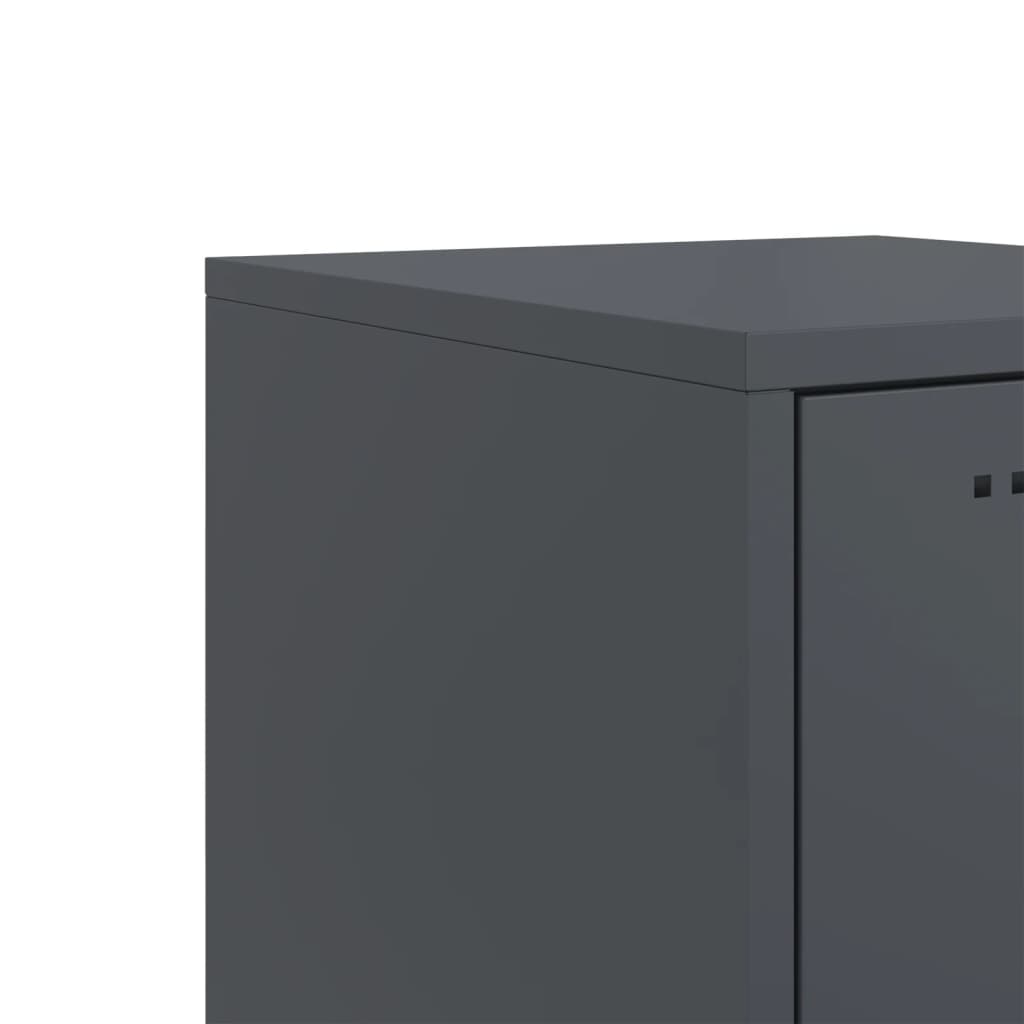 Bedside tables, 2 pcs., anthracite, 36x39x78cm, steel