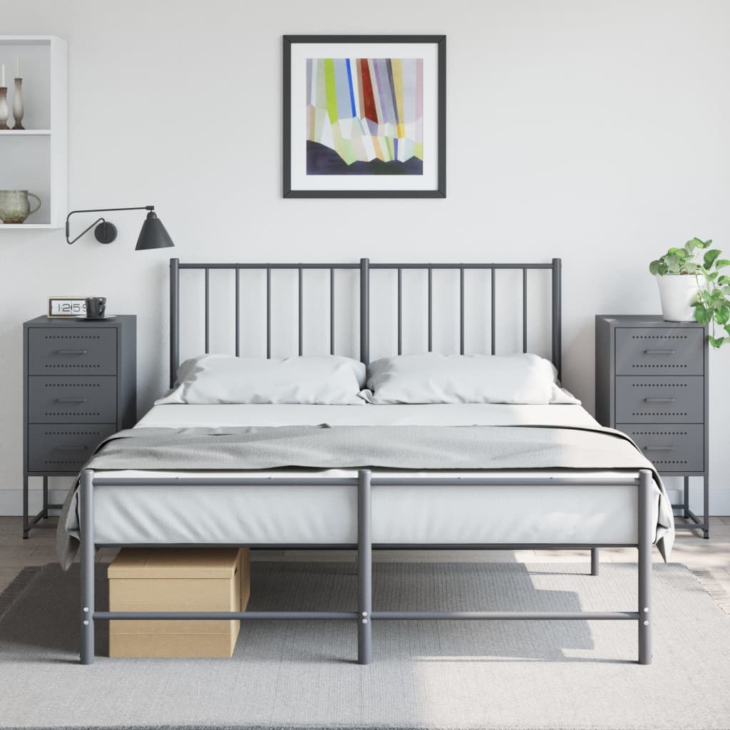 Bedside tables, 2 pcs., anthracite, 36x39x78cm, steel