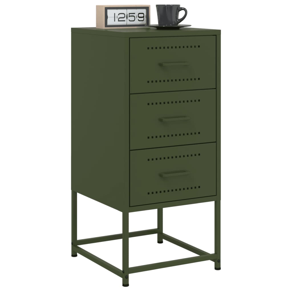 Bedside tables, 2 pcs., olive, 36x39x78cm, steel