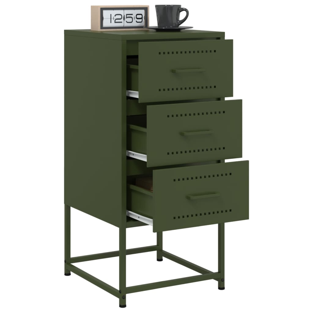 Bedside tables, 2 pcs., olive, 36x39x78cm, steel