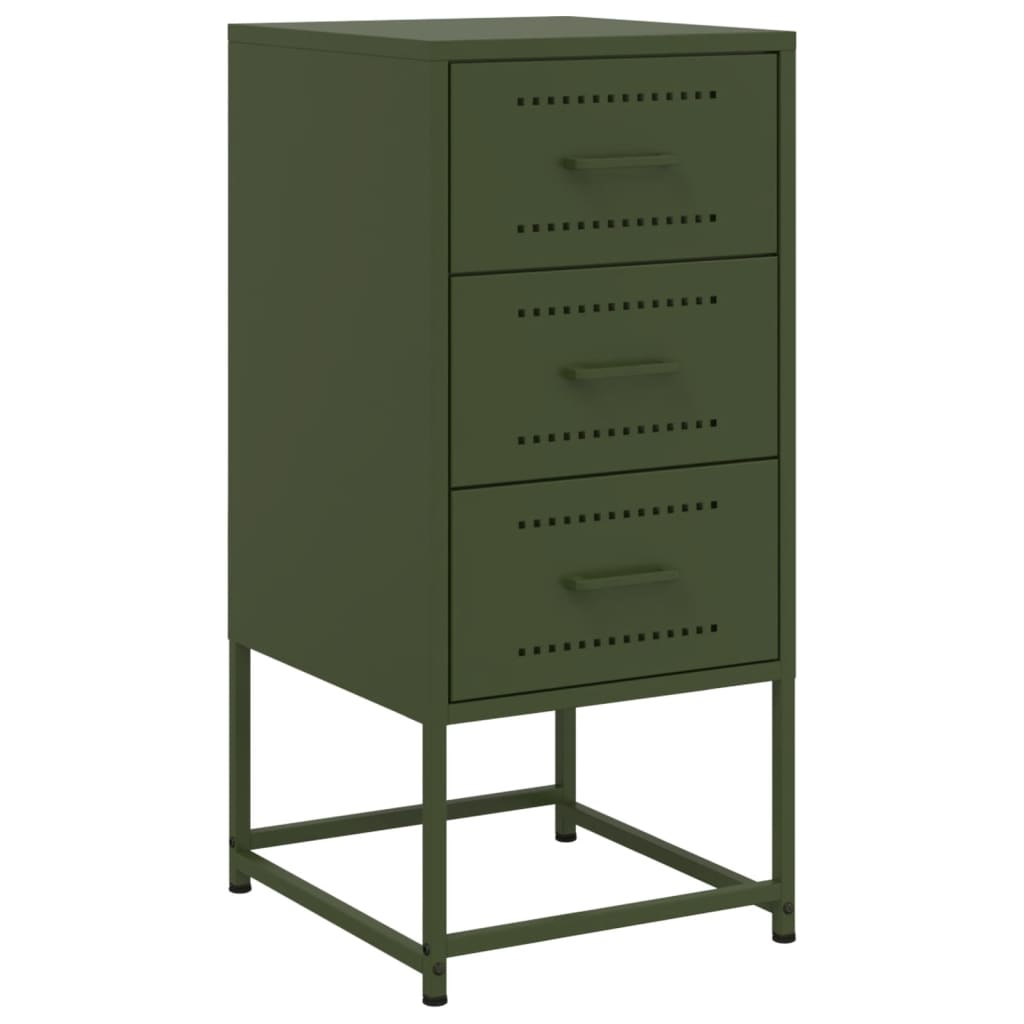 Bedside tables, 2 pcs., olive, 36x39x78cm, steel