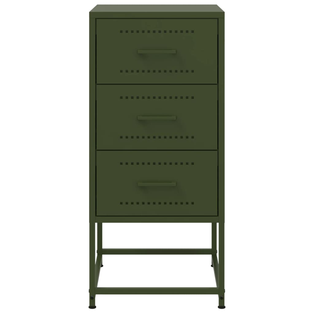 Bedside tables, 2 pcs., olive, 36x39x78cm, steel