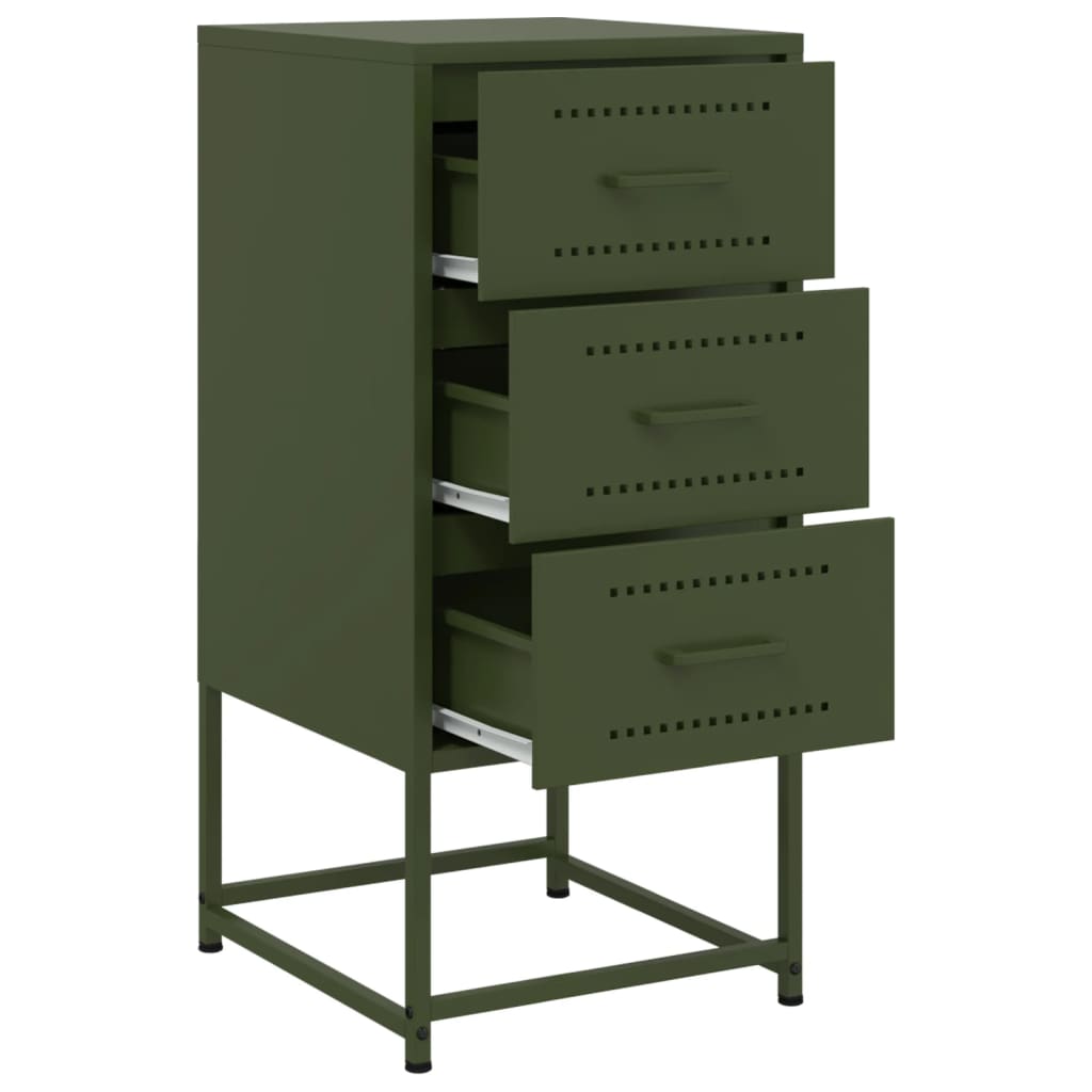 Bedside tables, 2 pcs., olive, 36x39x78cm, steel