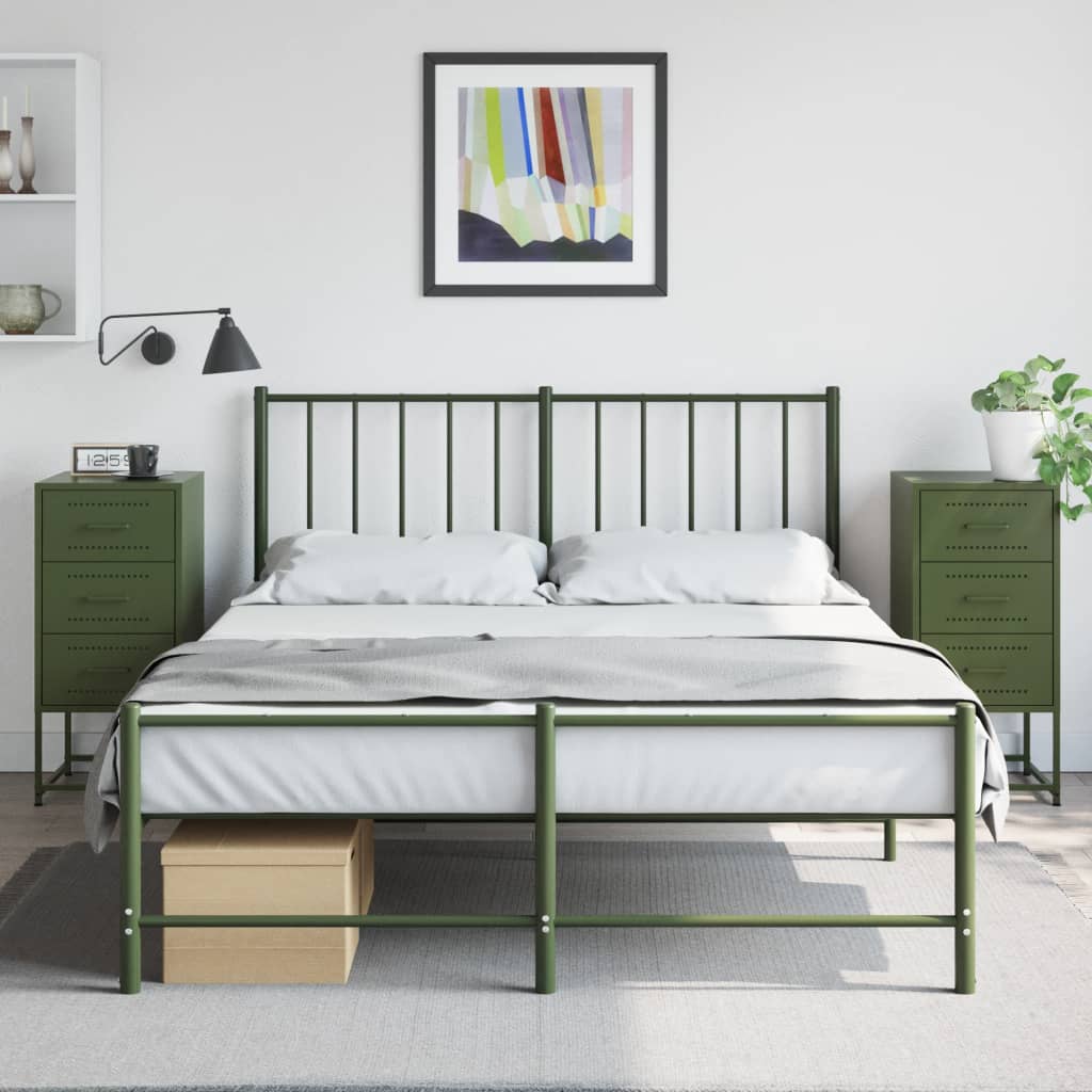 Bedside tables, 2 pcs., olive, 36x39x78cm, steel