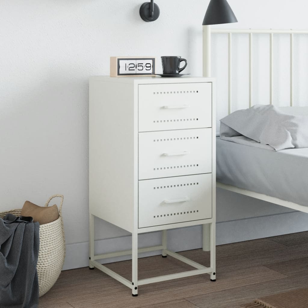 Bedside table, white, 36x39x78cm, steel