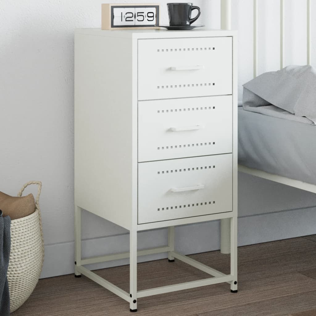Bedside table, white, 36x39x78cm, steel