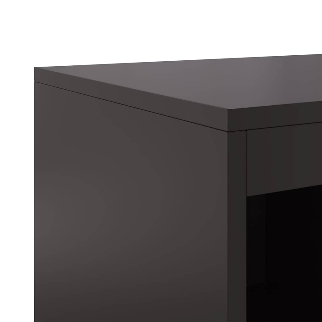 Šoninė spintelė, juodos spalvos, 100,5x39x107cm, plienas