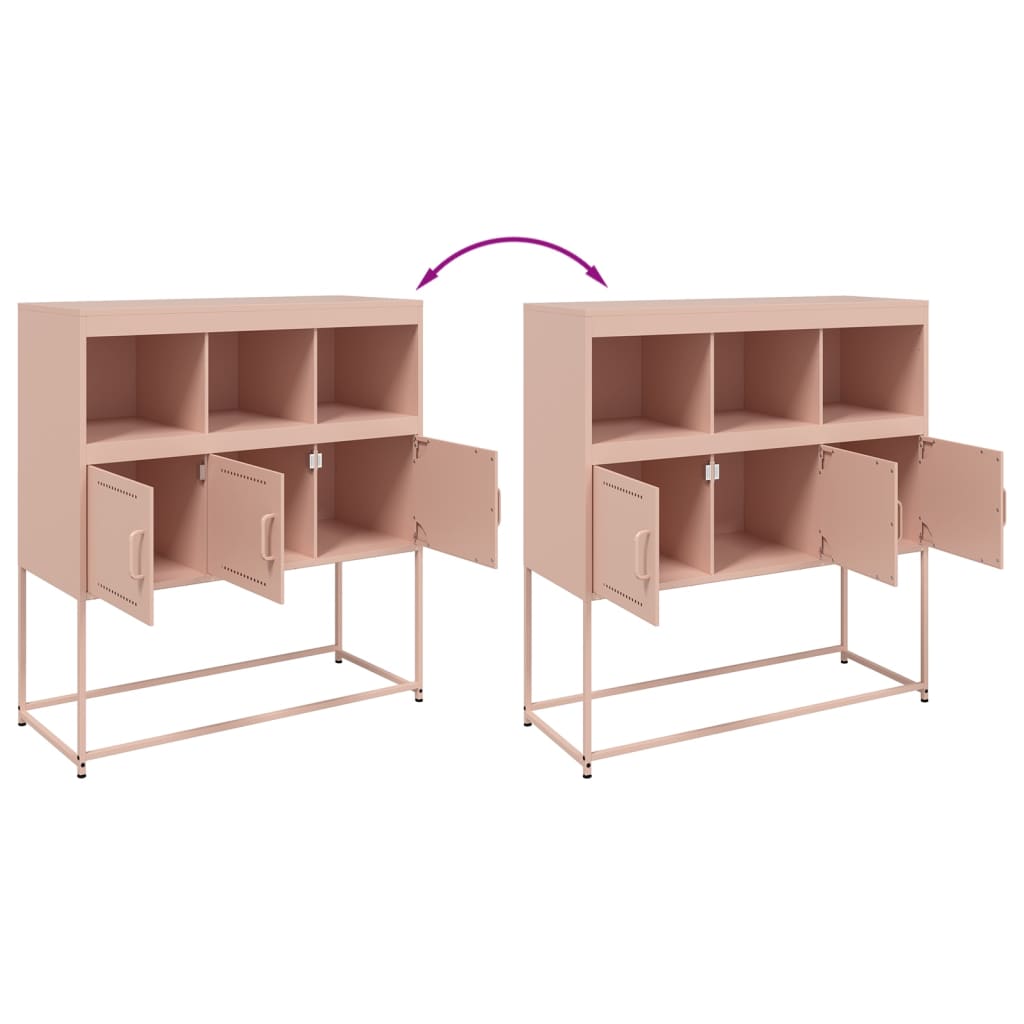 Side cabinet, pink, 100.5x39x107cm, steel