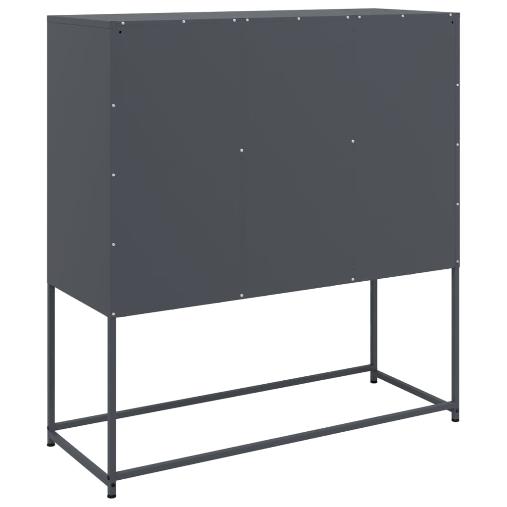 Sānu skapis, antracīta krāsā, 100,5x39x107 cm, tērauds