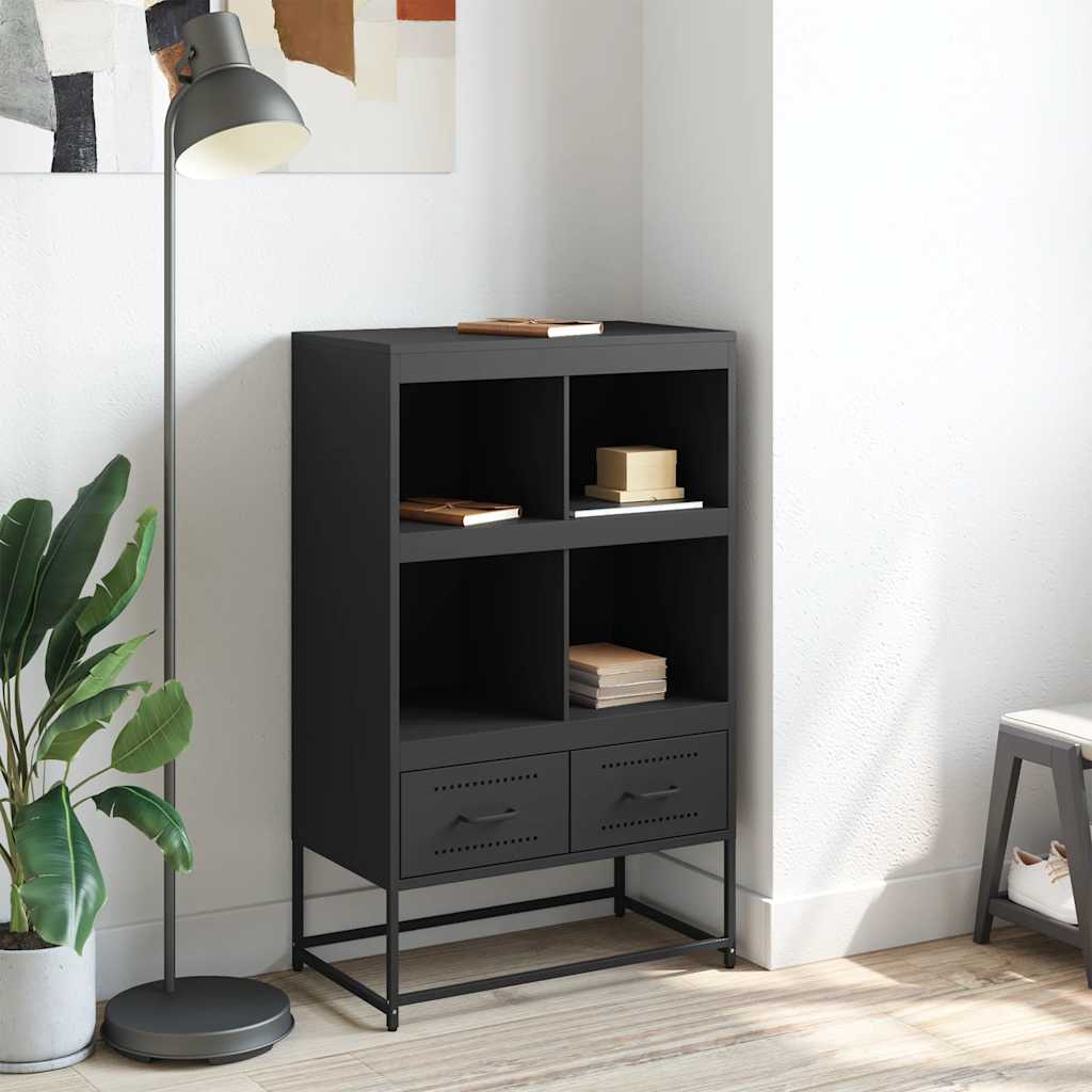 Komoda, juodos, 68x39x111,5 cm, plienas