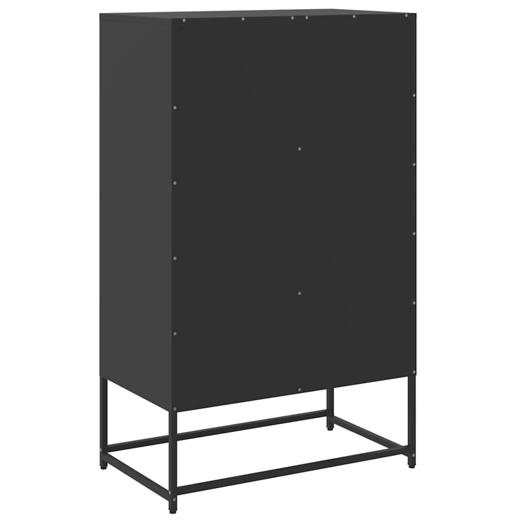 Komoda, juodos, 68x39x111,5 cm, plienas