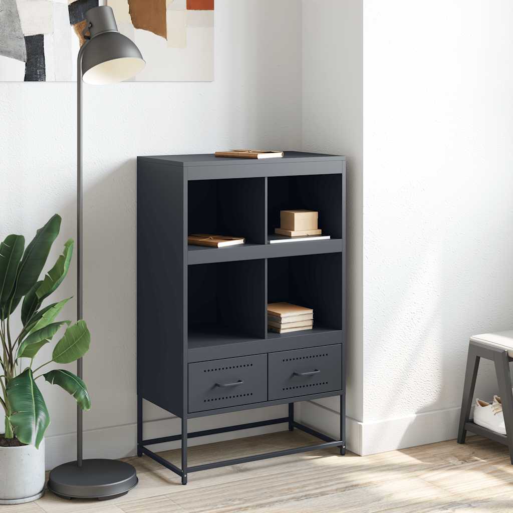 Chest of drawers, anthracite, 68x39x111.5 cm, steel