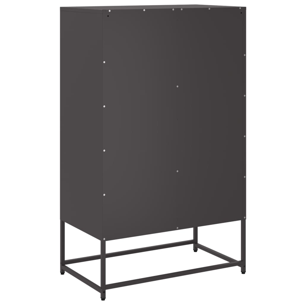Komoda, juodos, 68x39x111,5 cm, plienas