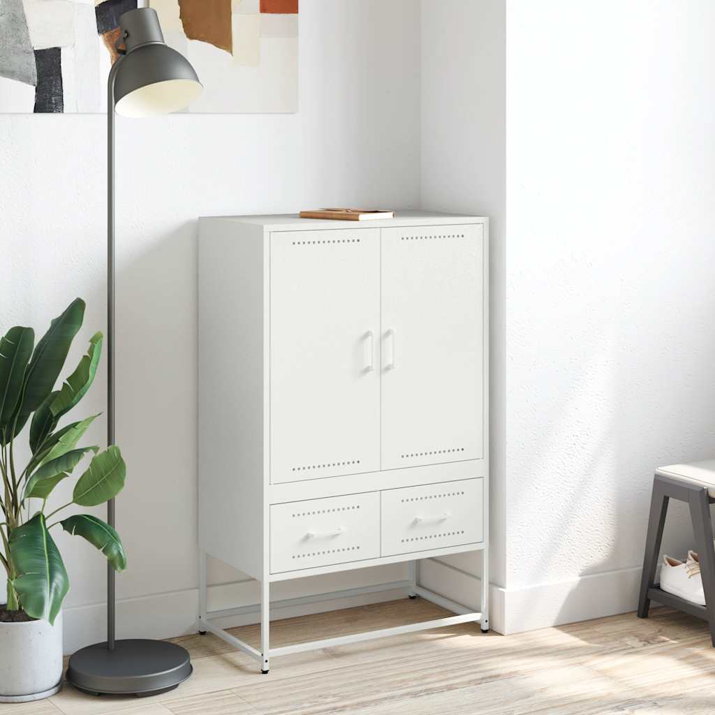 Chest of drawers, white, 68x39x111.5 cm, steel