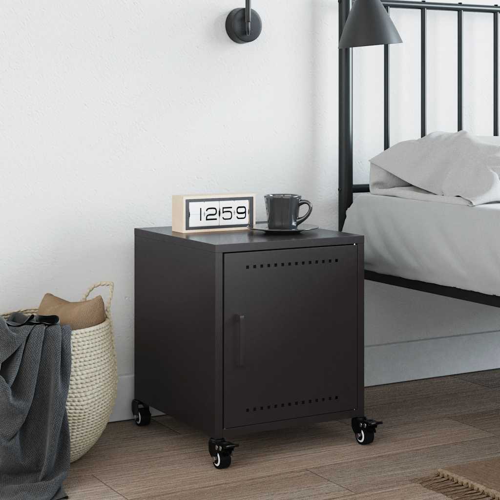 Bedside table, black, 36x39x43.5cm, steel