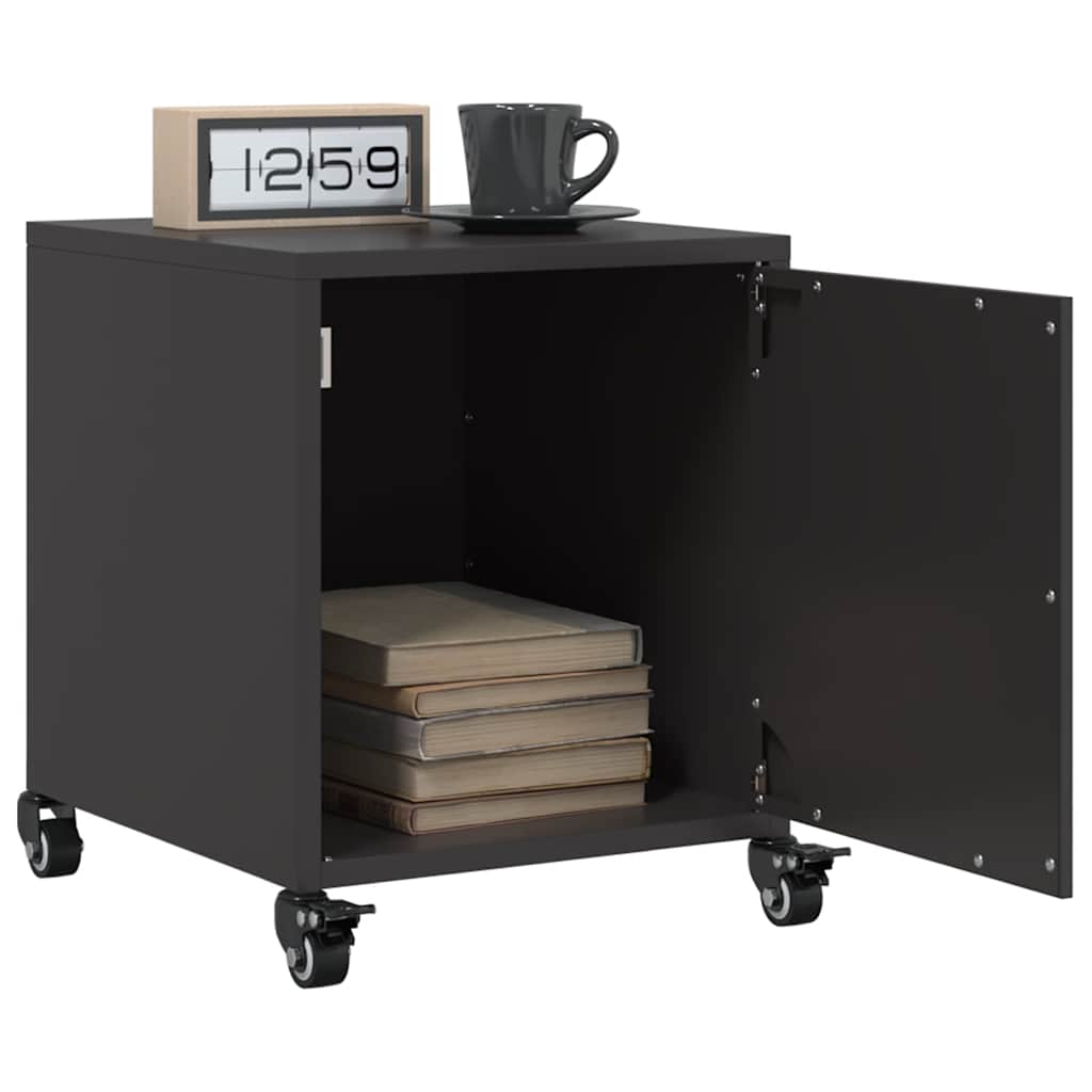 Bedside table, black, 36x39x43.5cm, steel