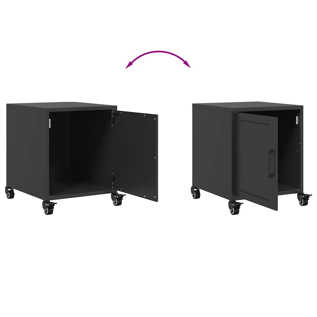 Bedside table, black, 36x39x43.5cm, steel