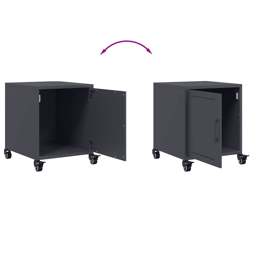 Nightstand, anthracite, 36x39x43.5cm, steel