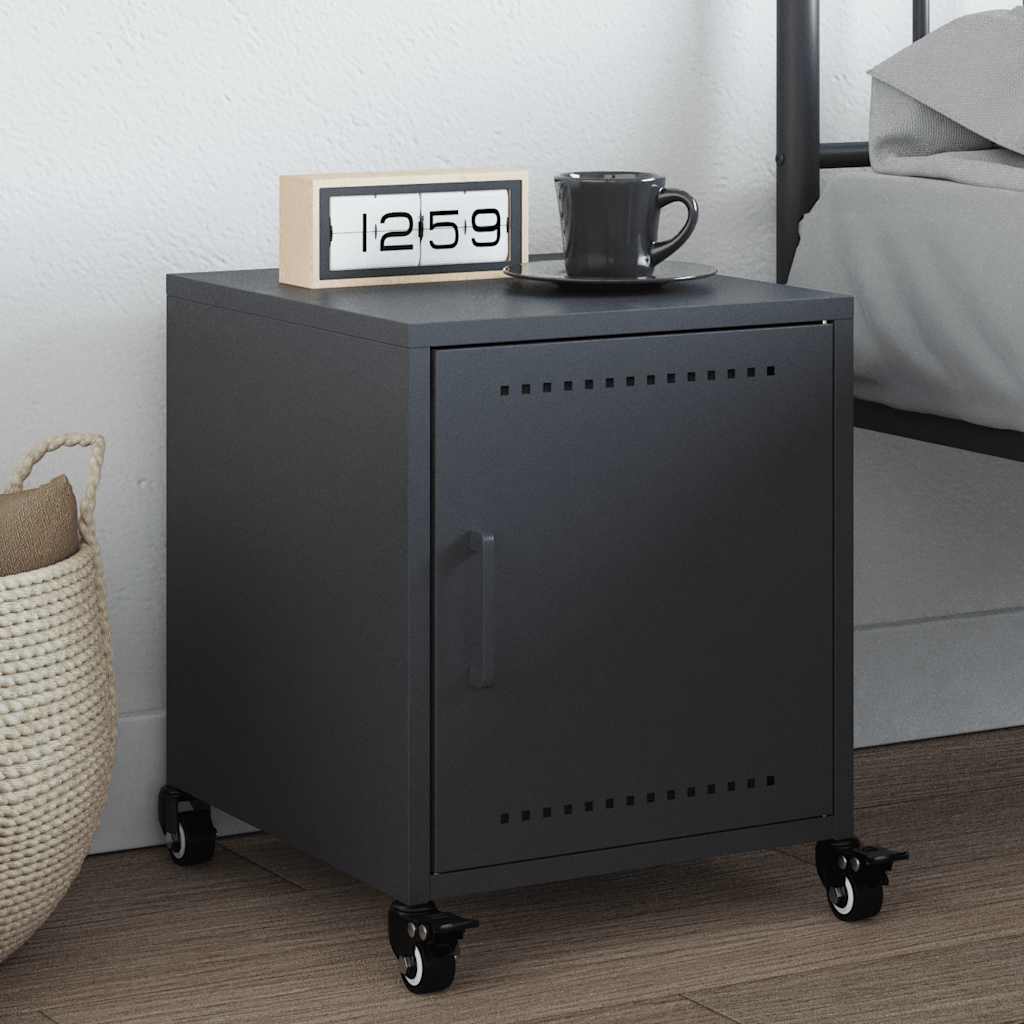 Nightstand, anthracite, 36x39x43.5cm, steel