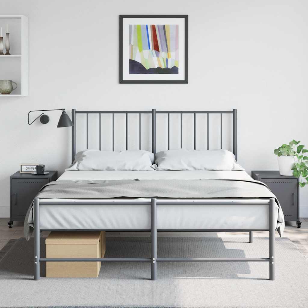Nightstands, 2 pcs., anthracite, 36x39x43.5cm, steel