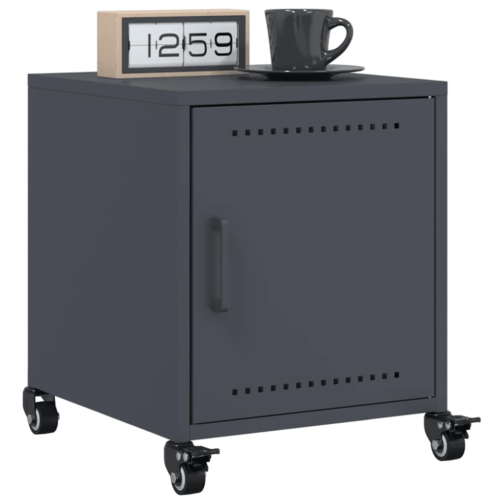 Nightstands, 2 pcs., anthracite, 36x39x43.5cm, steel