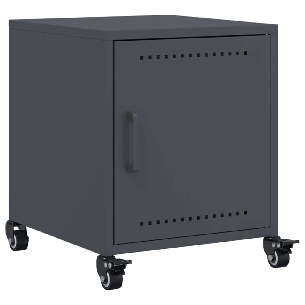 Nightstands, 2 pcs., anthracite, 36x39x43.5cm, steel