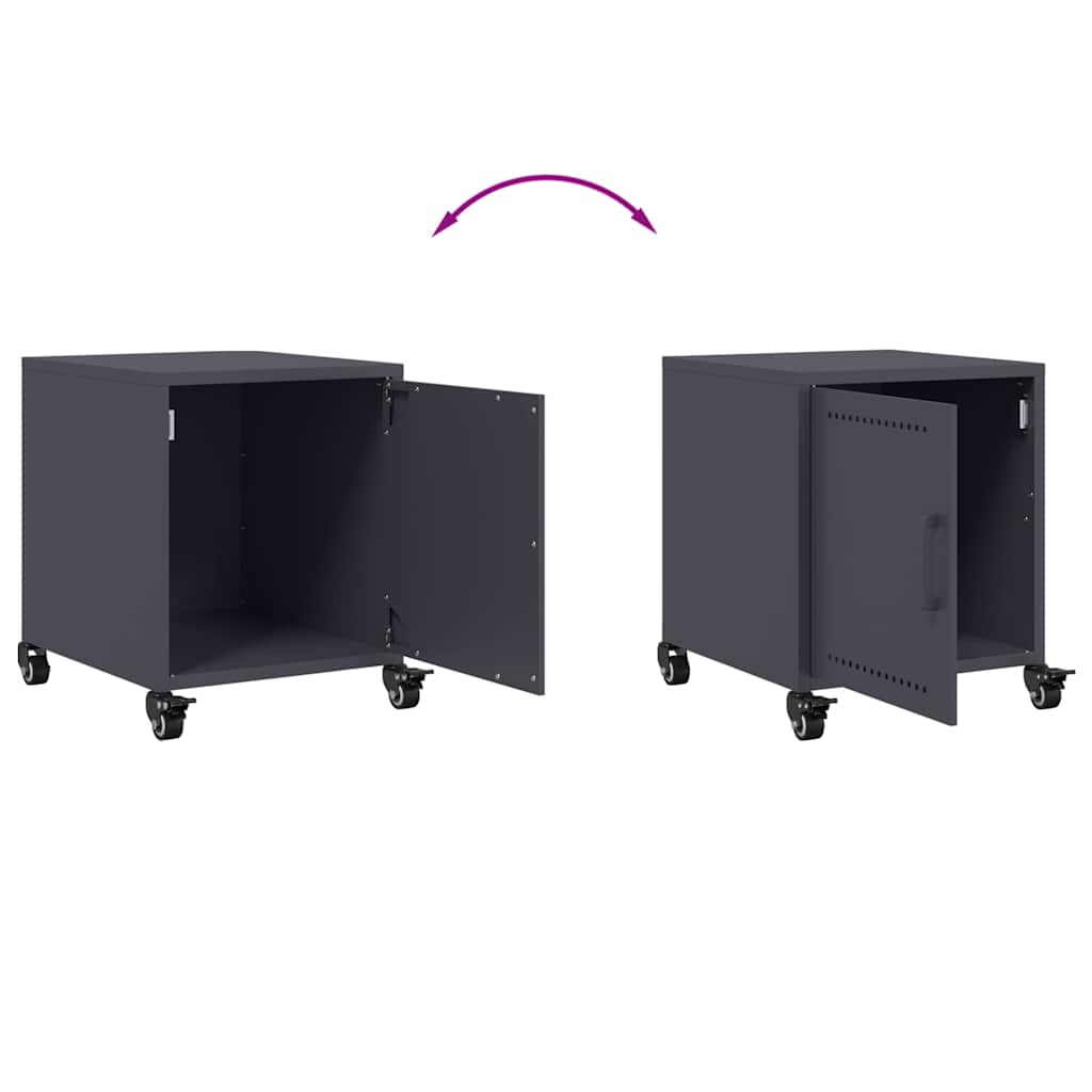 Nightstands, 2 pcs., anthracite, 36x39x43.5cm, steel