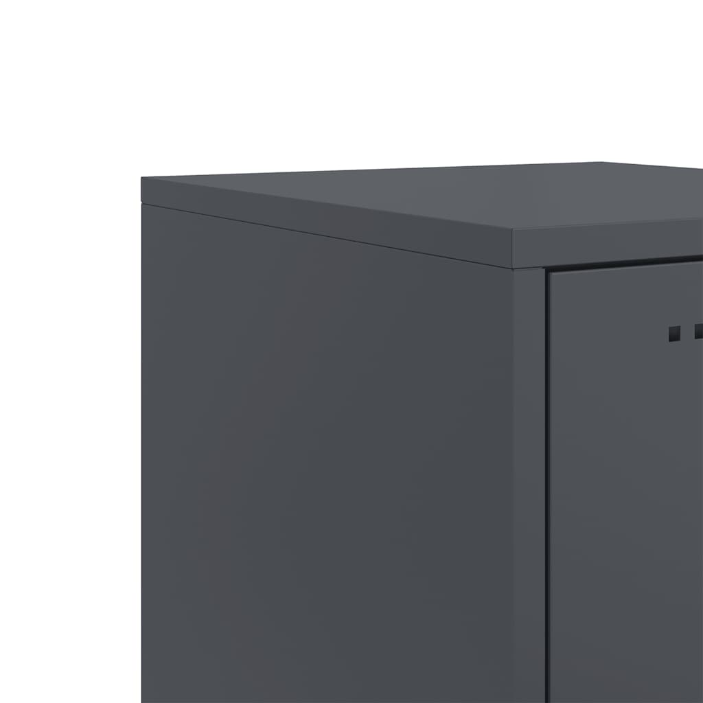Nightstands, 2 pcs., anthracite, 36x39x43.5cm, steel