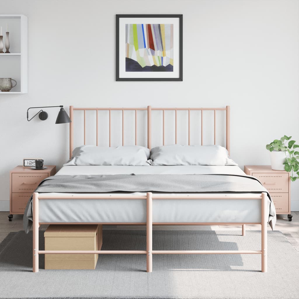 Bedside tables, 2 pcs., pink, 36x39x43.5cm, steel
