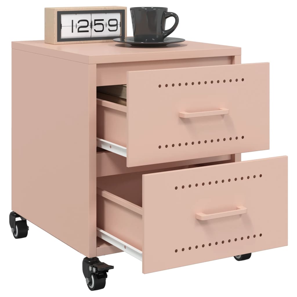 Bedside tables, 2 pcs., pink, 36x39x43.5cm, steel