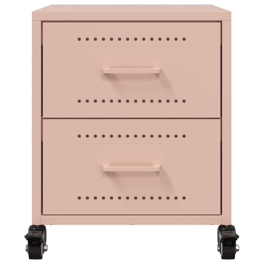 Bedside tables, 2 pcs., pink, 36x39x43.5cm, steel