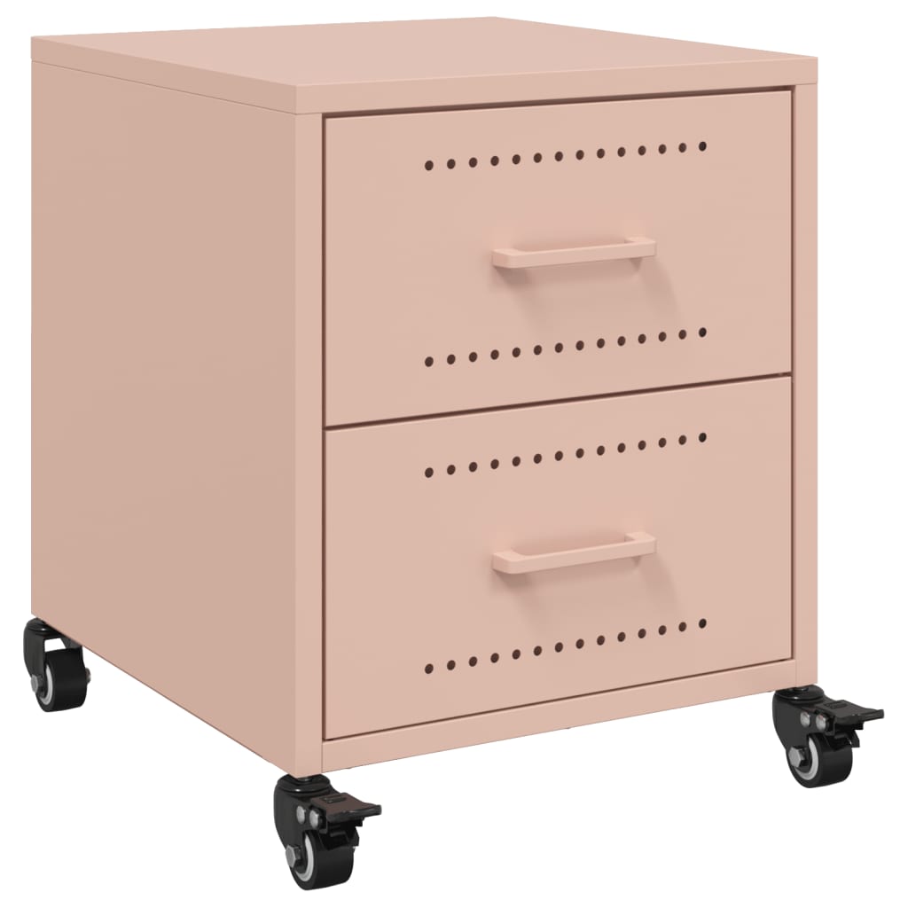 Bedside tables, 2 pcs., pink, 36x39x43.5cm, steel