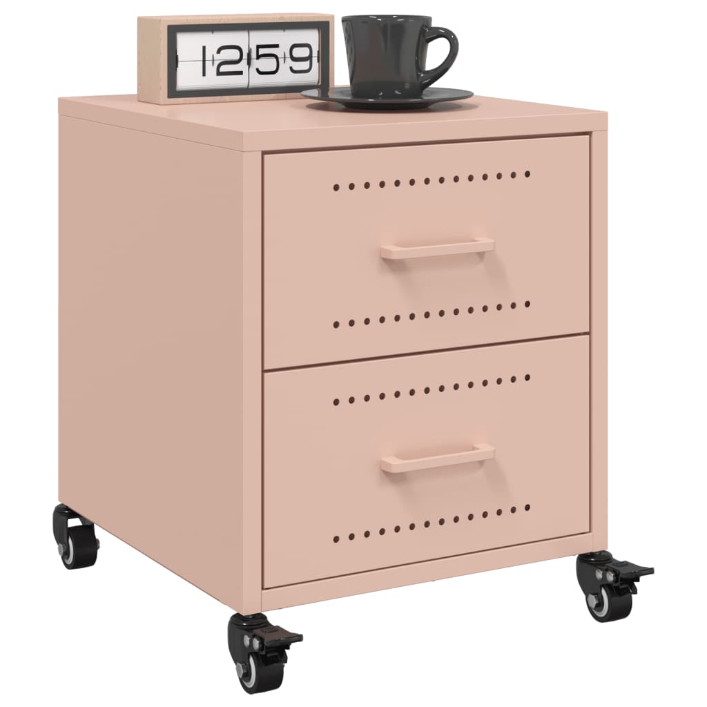 Bedside tables, 2 pcs., pink, 36x39x43.5cm, steel