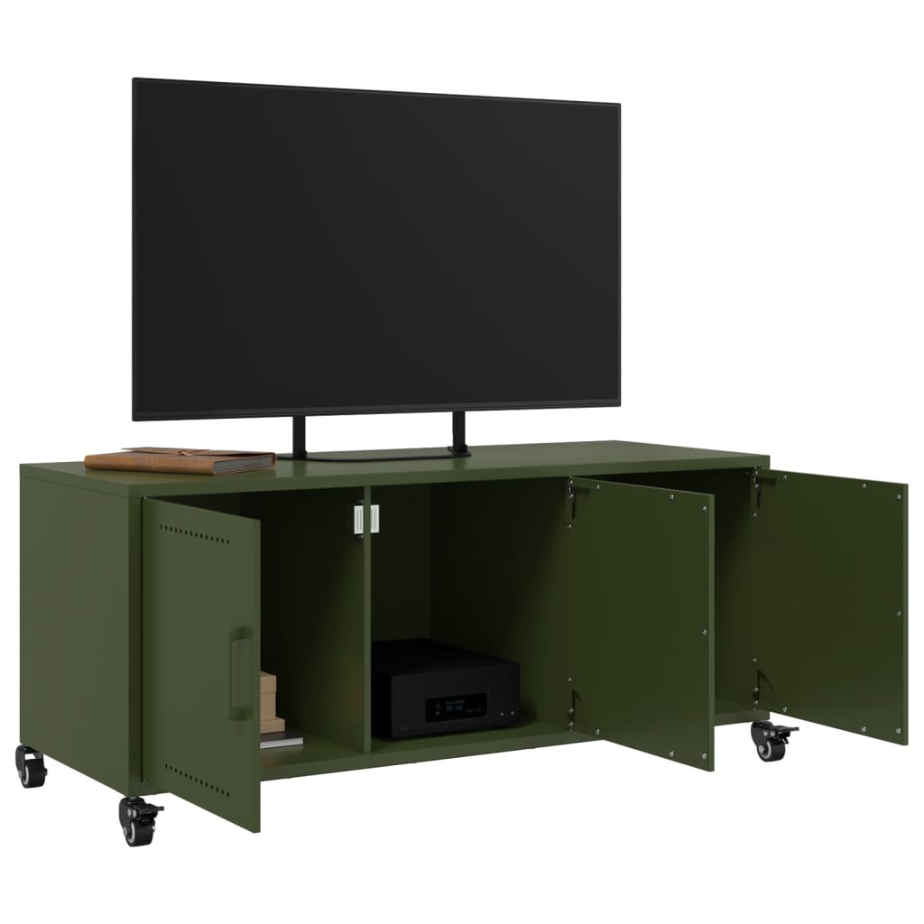 TV cabinet, olive, 100.5x39x43.5cm, steel