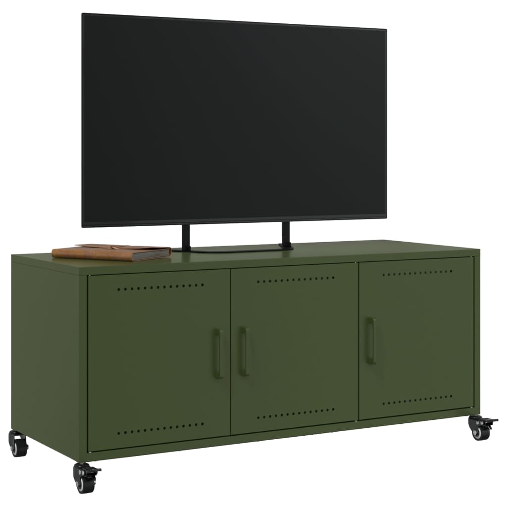 TV cabinet, olive, 100.5x39x43.5cm, steel