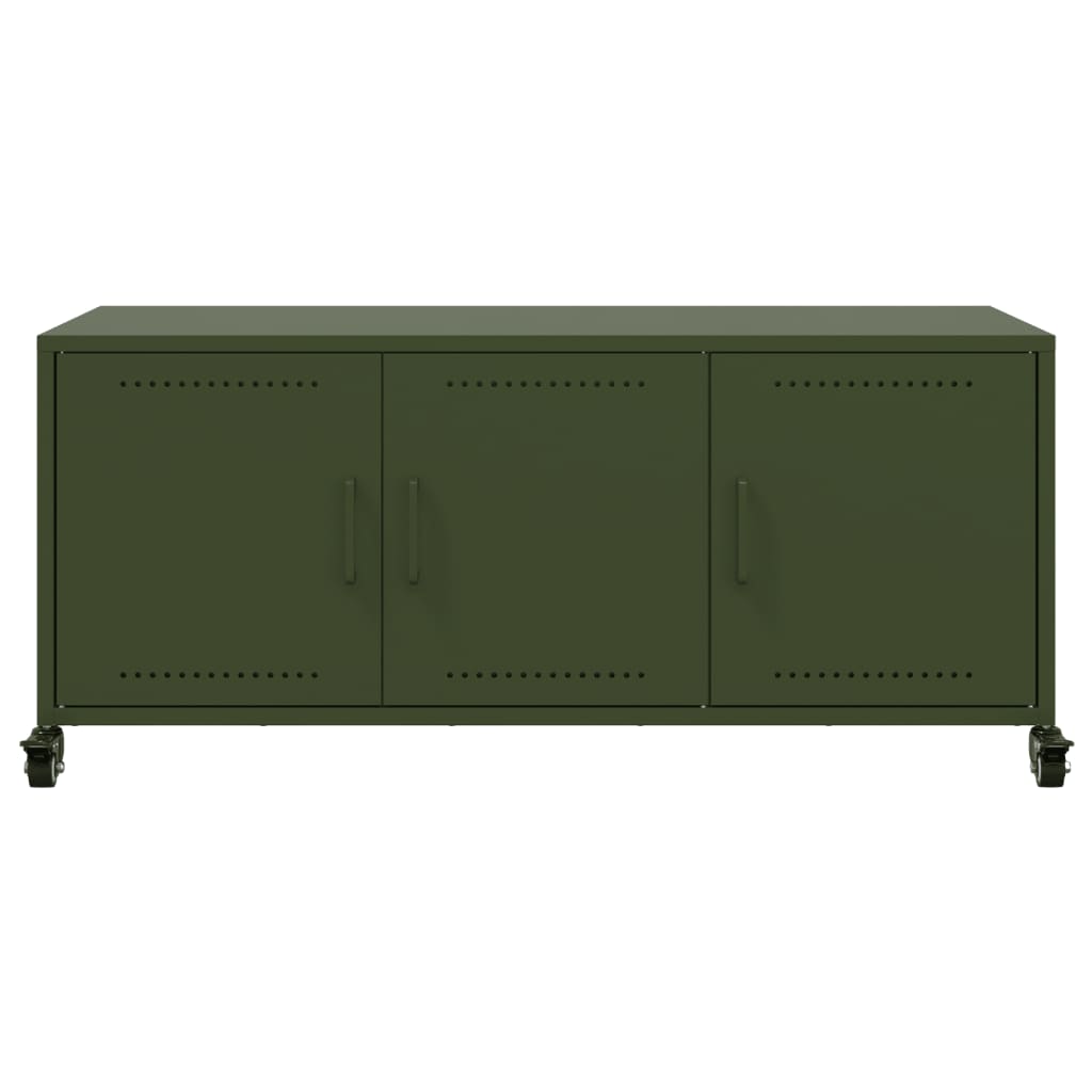 TV cabinet, olive, 100.5x39x43.5cm, steel