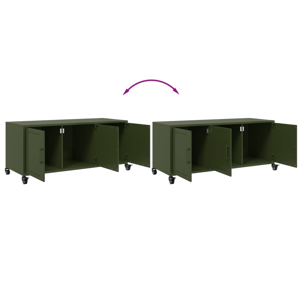 TV cabinet, olive, 100.5x39x43.5cm, steel