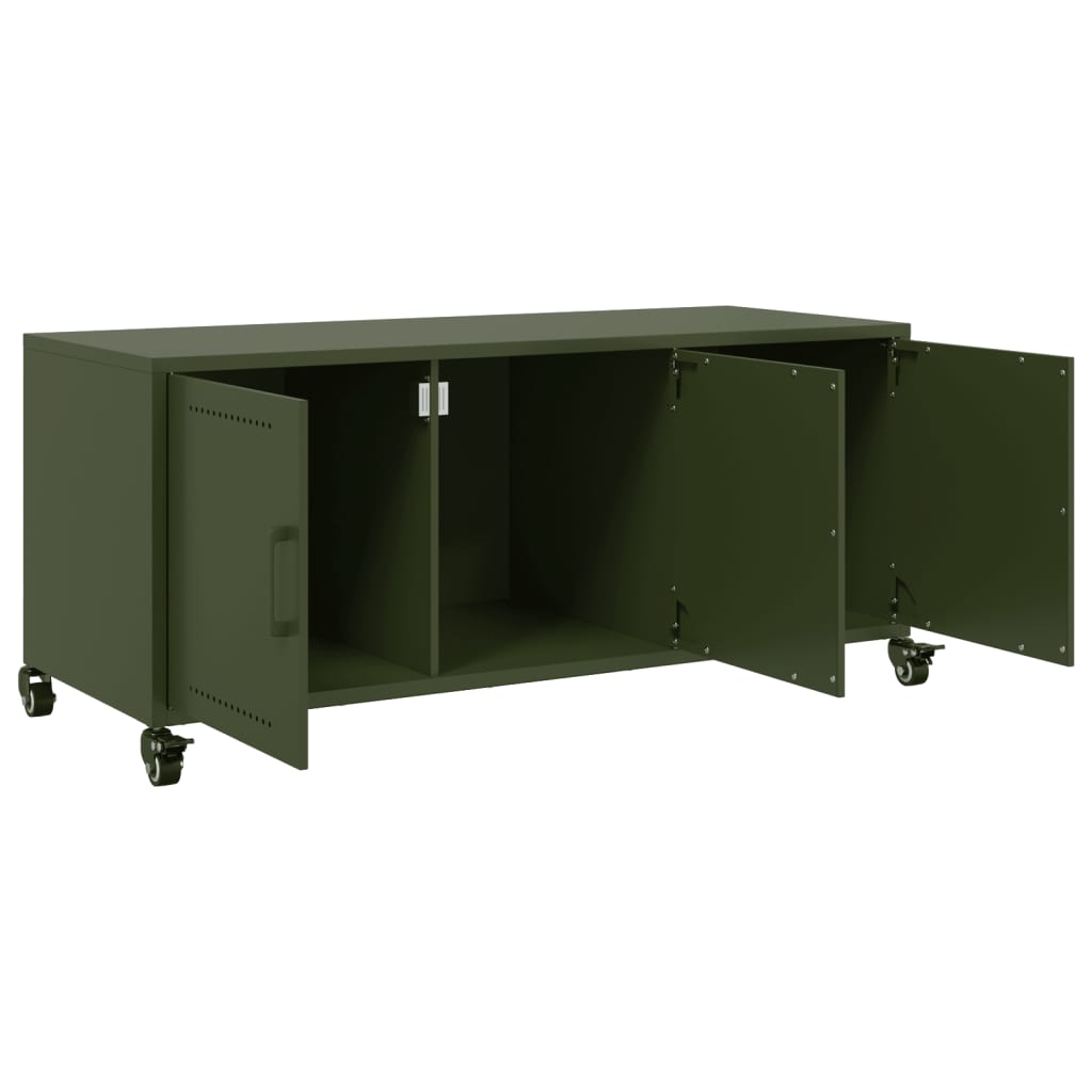 TV cabinet, olive, 100.5x39x43.5cm, steel