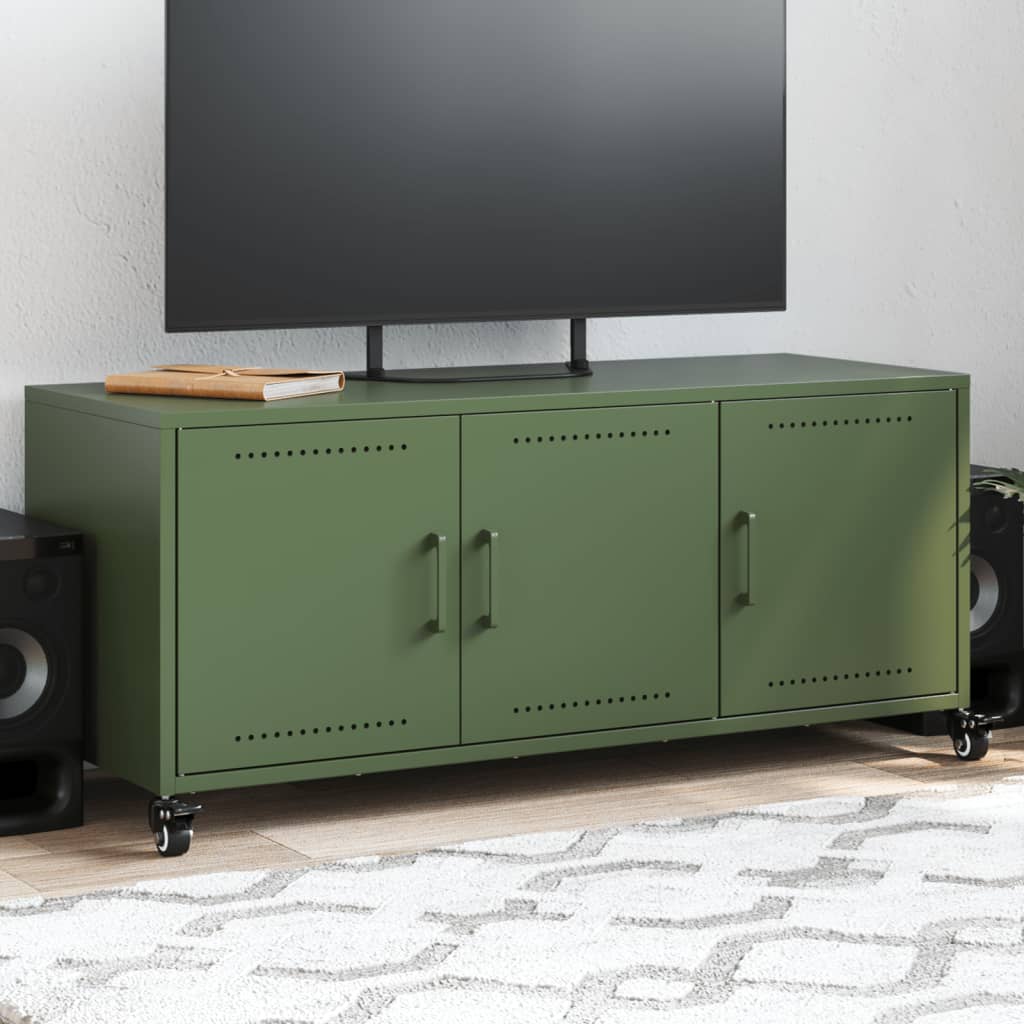 TV cabinet, olive, 100.5x39x43.5cm, steel