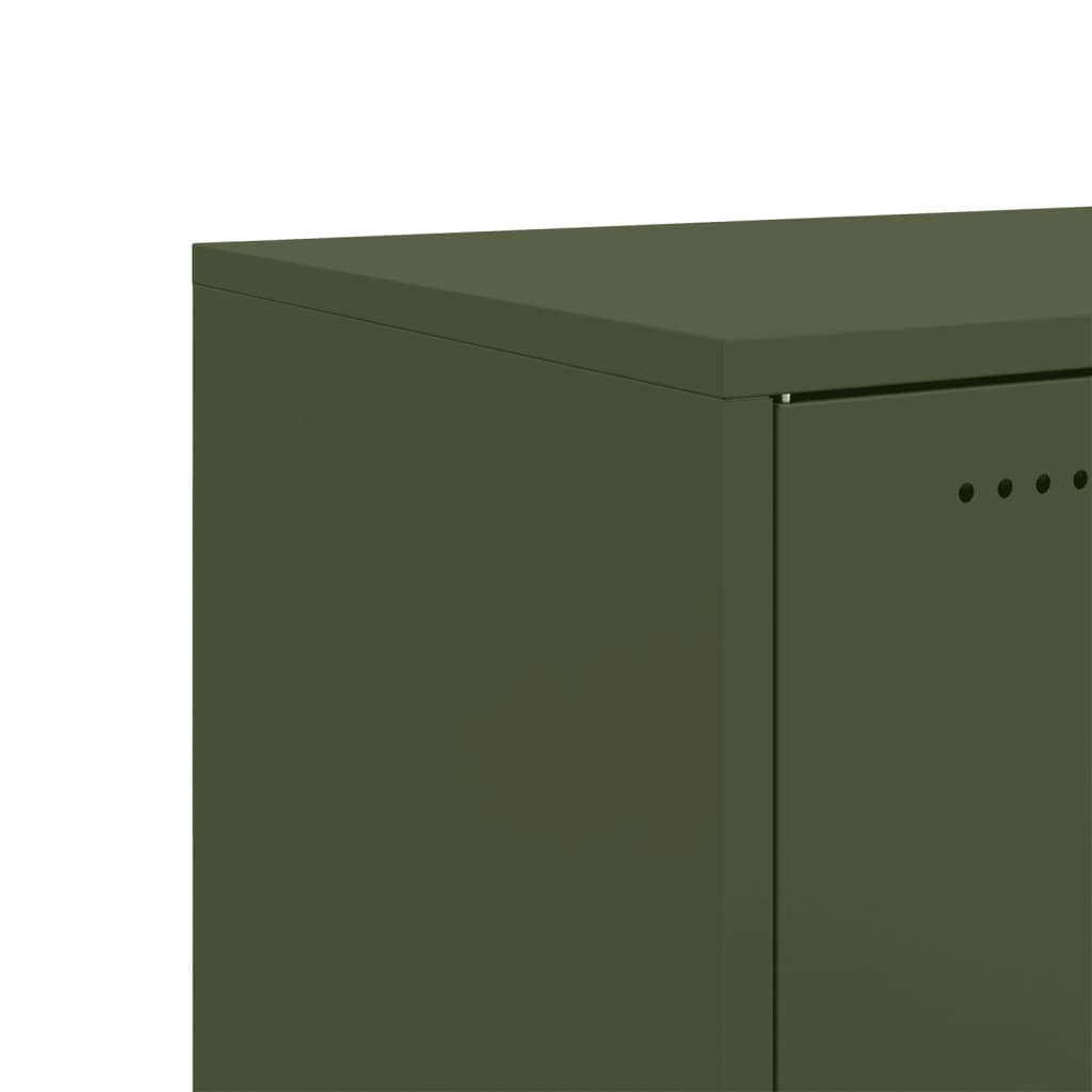 Side cabinet, olive green, 68x39x72cm steel