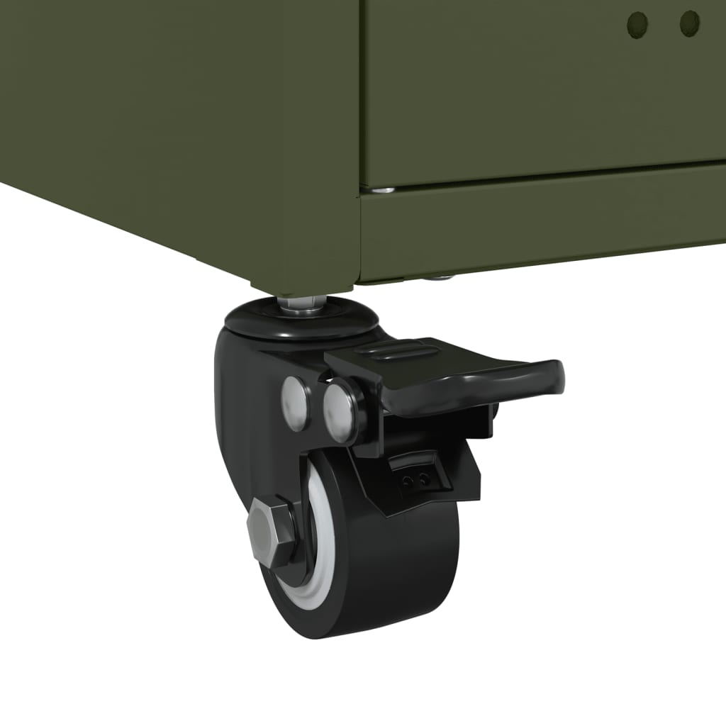 Side cabinet, olive green, 68x39x72cm steel