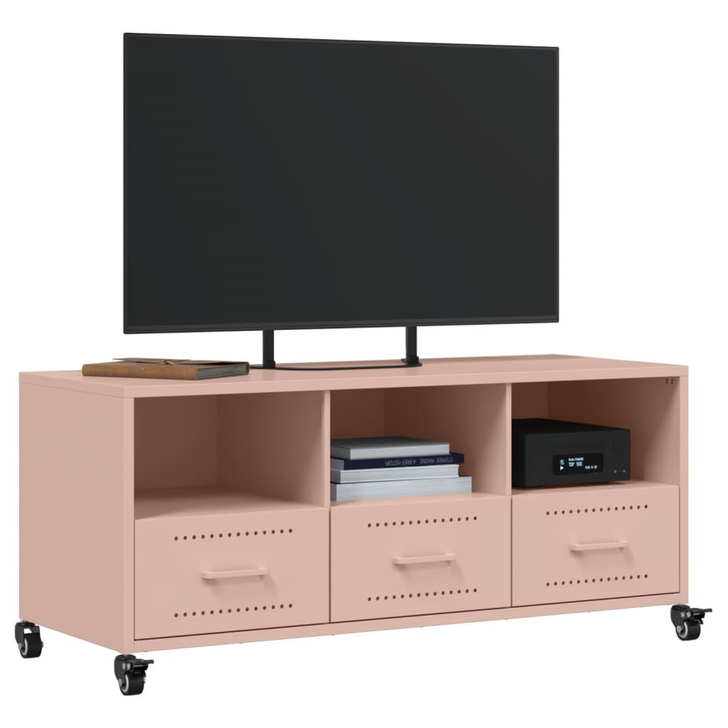 TV cabinet, pink, 100.5x39x43.5cm, steel