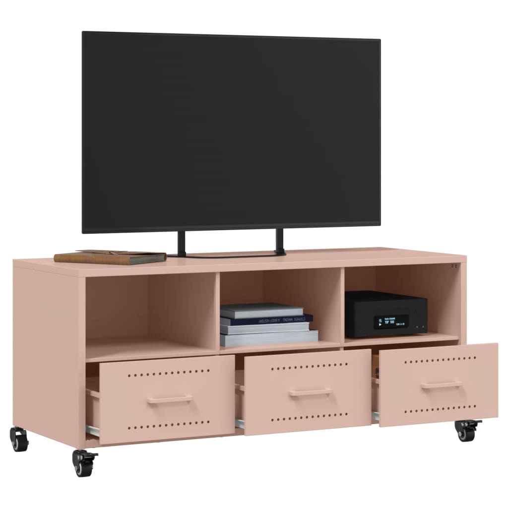 TV cabinet, pink, 100.5x39x43.5cm, steel
