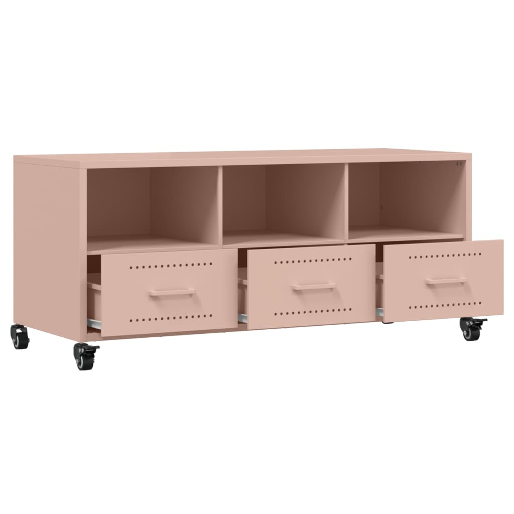 TV cabinet, pink, 100.5x39x43.5cm, steel